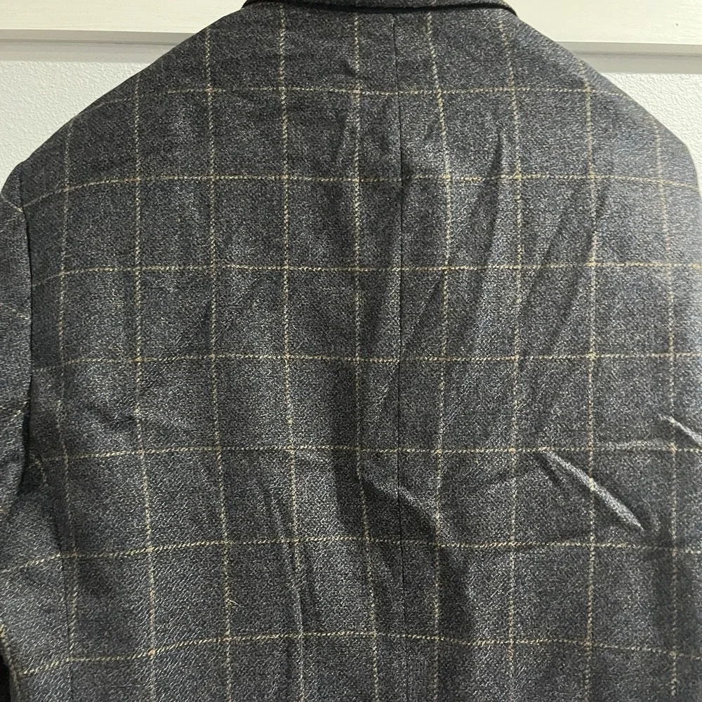 Ermenegildo Zegna Spiritoso Wool Cashmere Glen Plaid Windowpane Blazer 42R READ